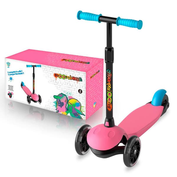 Deqube Hjulskoter Med Led-ljus 3 Rosa 3-6 Years