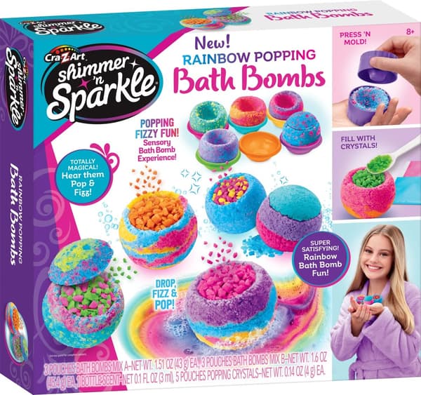 SHIMMER N SPARKLE RAINBOW POPPING BATH BOMBS