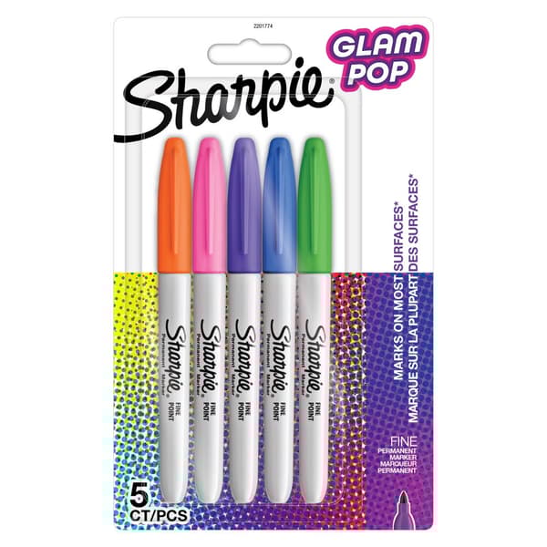 Sharpie - Permanent Marker Fine Glam Pop 5-Blister (2201774)