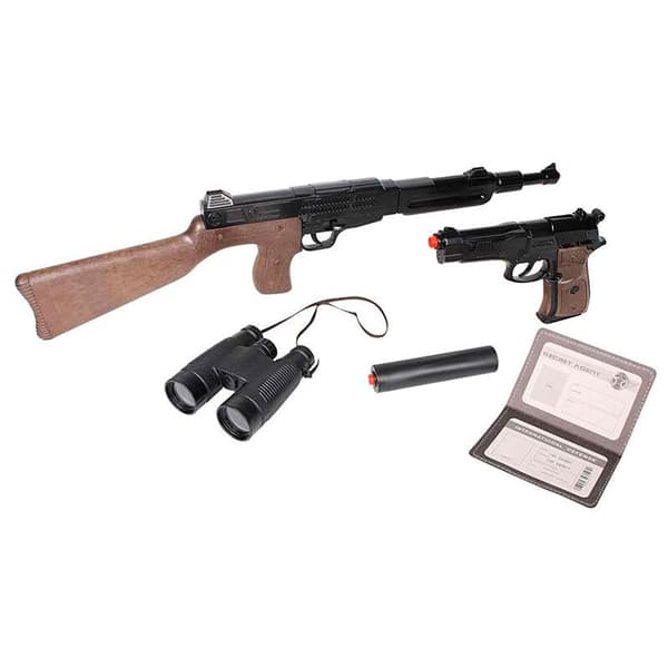 Gonher Med Pistol Rifle 8 Skud Og Tilbehør Hemmelighed Agent 63.5x30x4.5 Cm