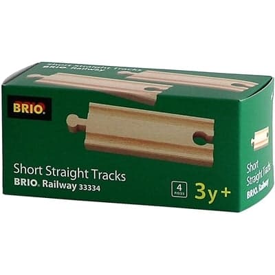 BRIO 33334, Träjärnväg, Korta raka skenor