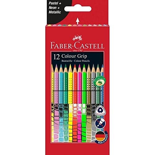 Faber-Castell - 12 Colour Pencil Colour Grip Special Pastel-Neon Box (201569)