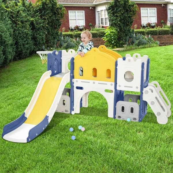 Baby Rutsjebane, Multifunktionelt Design, Luksus Funktioner, GD03-BLUEYELLOW