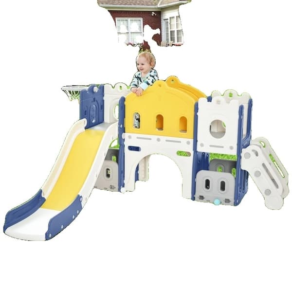 Baby Rutsjebane, Multifunktionelt Design, Luksus Funktioner, GD03-BLUEYELLOW