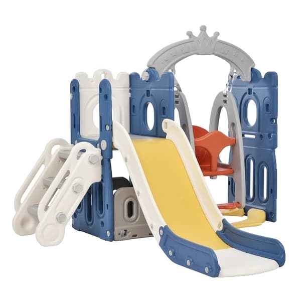 Babyslide, Rolig Design, Multifunktionell med Gunga, XLB01-GREYWHITE