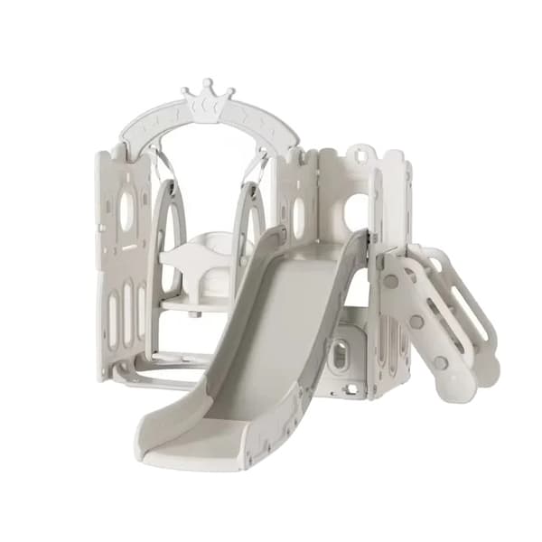 Babyslide, Rolig Design, Multifunktionell med Gunga, XLB01-GREYWHITE