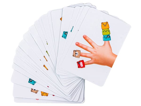 Refleksspilpoter, Fingrene op, FINGRE OP SPIL, Farverige fingerbøl, Kort, Klokke, Hvem er først