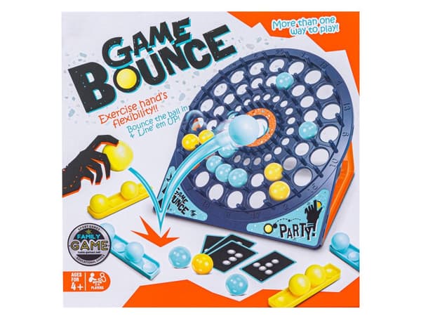 Familie-arkadespil Bounce SPIL, puslespil, skjold, kort, bolde