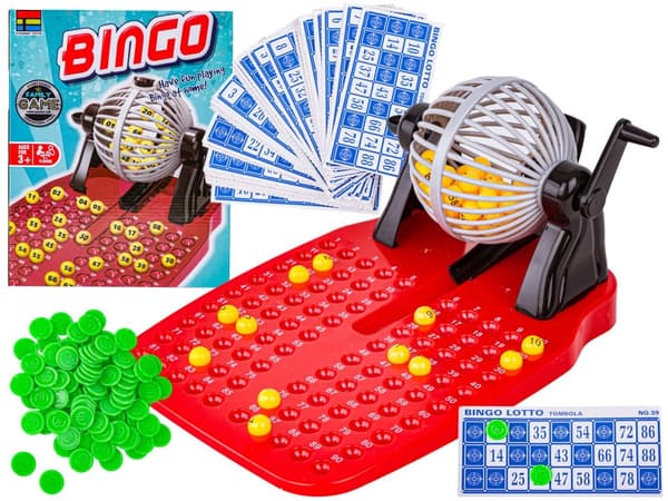 Familjespel, Socialt spel, BINGO, Lotteri, Ritmaskin, Kort