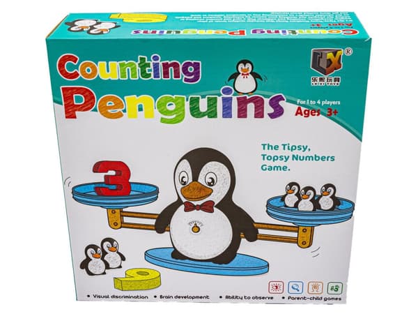 Lära sig att räkna Game - Balance Beam Balance Scale Penguin - Räkna pingviner