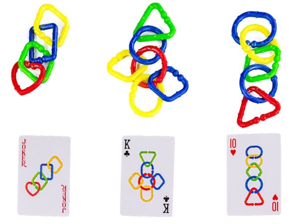 Logic Game Connect Hoops Shapes, Pussel Ring Game Cards