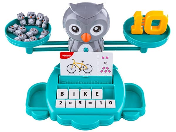 Spelinlärning Räkna och engelska Flashcards - Balans Balans Våga Owl Owl - Owl Balans
