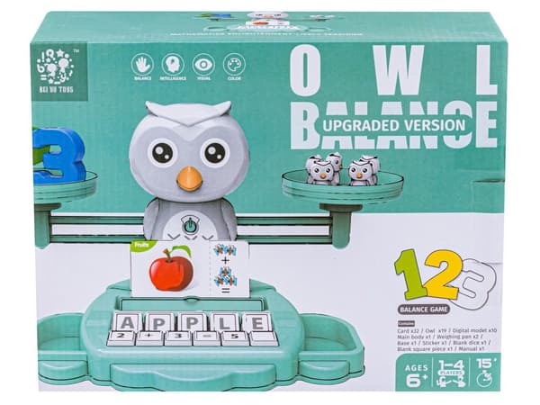 Spelinlärning Räkna och engelska Flashcards - Balans Balans Våga Owl Owl - Owl Balans