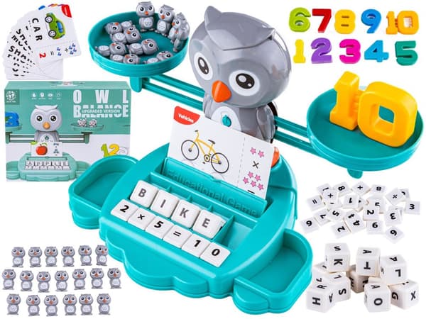 Spelinlärning Räkna och engelska Flashcards - Balans Balans Våga Owl Owl - Owl Balans