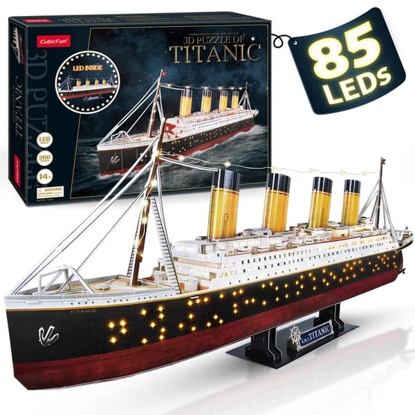 3D-pussel, LED-belysning, modell av Titanic-fartyget, L521h