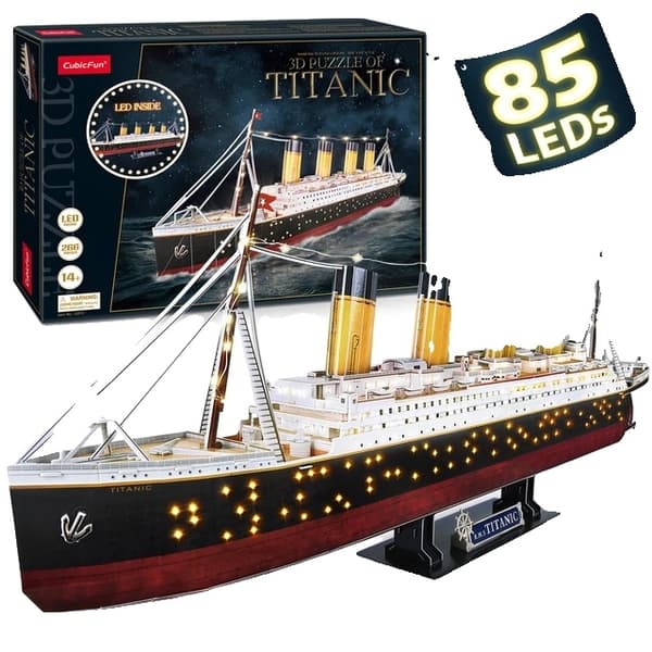 3D-pussel, LED-belysning, modell av Titanic-fartyget, L521h