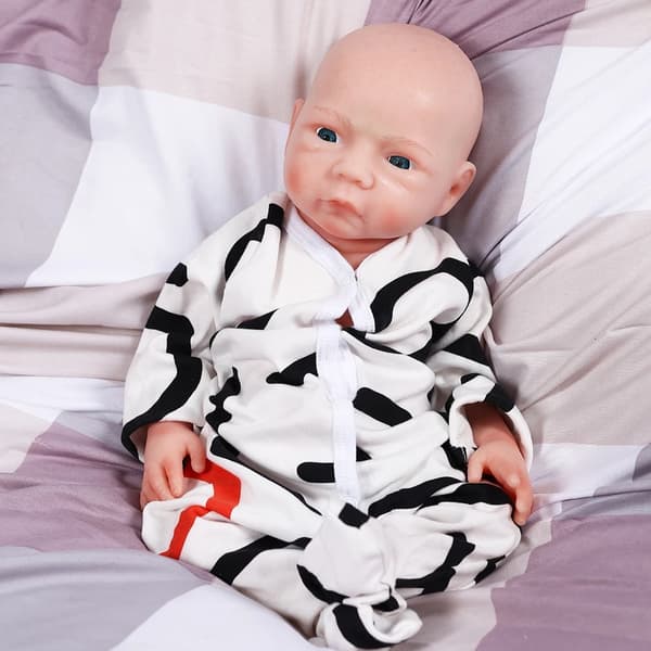 Återfödd Babydocka, Hela Kroppen i Silikon, Realistiska Funktioner, Målad, Flicka Babydocka