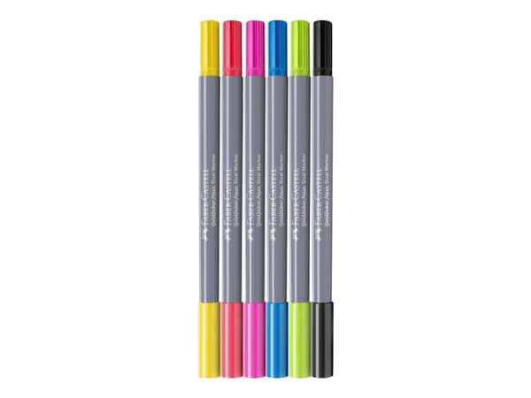 Faber-Castell Creative Studio Goldfaber Aqua - Penselpenna och fineliner kombination - blandfärger - vattenbaserad färgbläck - 4 mm (paket om 6)