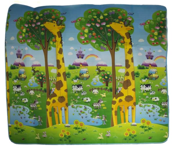 Dobbeltsidet foldbar undervisningsmåtte i skum ZOO 200 x 180 x 1 cm