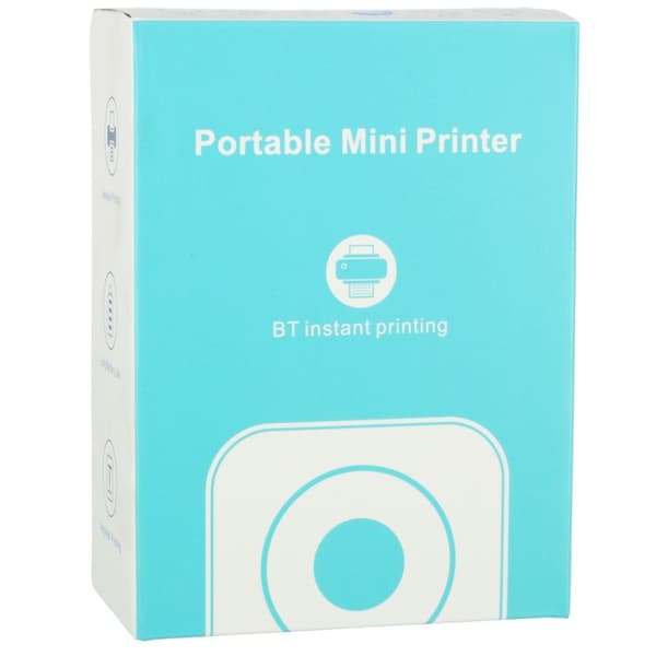 Drukotek mini termisk skrivare för etikettfoton + USB-kabel kattblå