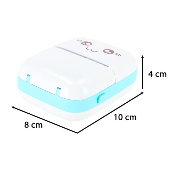 Drukotek mini termisk skrivare för etikettfoton + USB-kabel kattblå