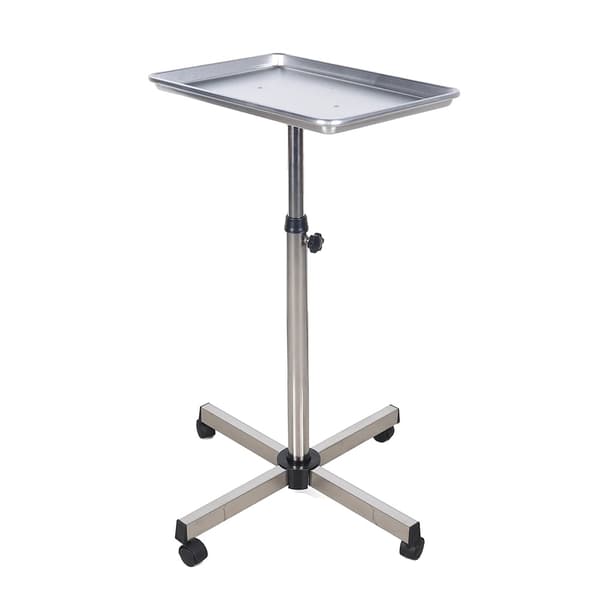 Justerbar Höjd Salongsvagn, Aluminiumlegering, Universella Hjul,Silver
