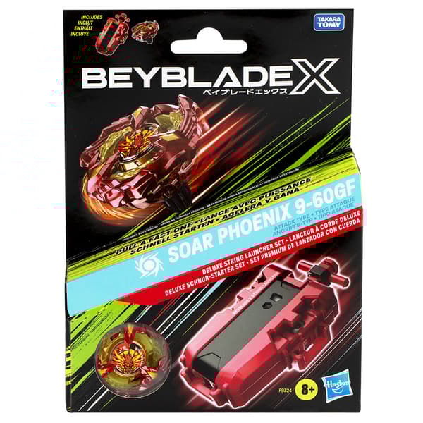 Beyblade X Premium Launcher -sarja Köydellä Ja Top Soar Phoenix -pelillä Punainen
