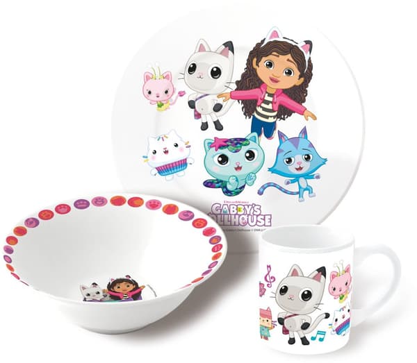 Stor - 3-Piece Ceramic Gift Set - Gabbys Dollhouse (88045)