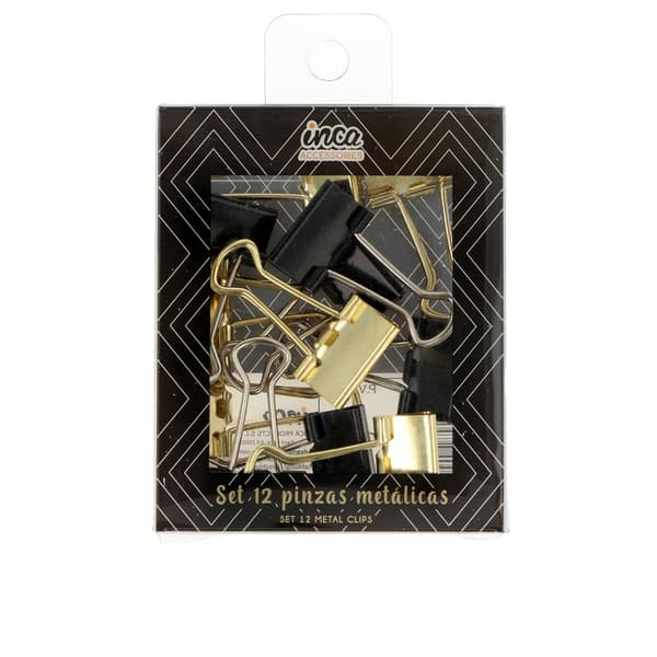 METALLIC TONGS black and gold 1.9 cm 12 u