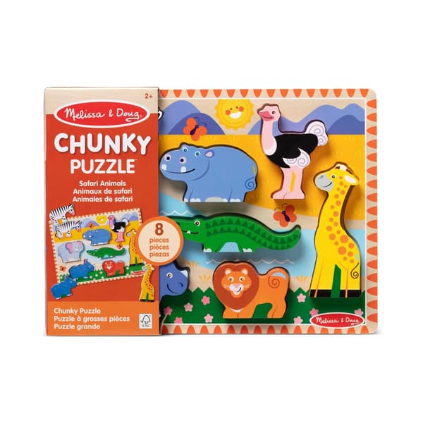 Melissa  Doug - Safari Chunky Puzzle - 8 Pieces (50202)