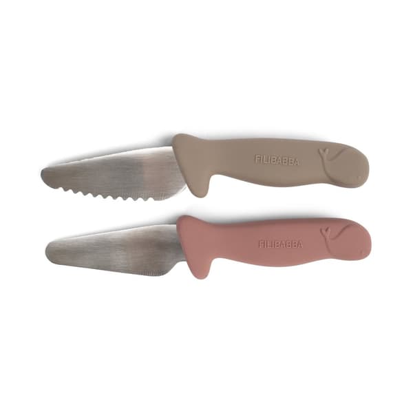 Filibabba - Beginners cutting knives - 2-pack - Warm Grey + Rose - (FI-03338)