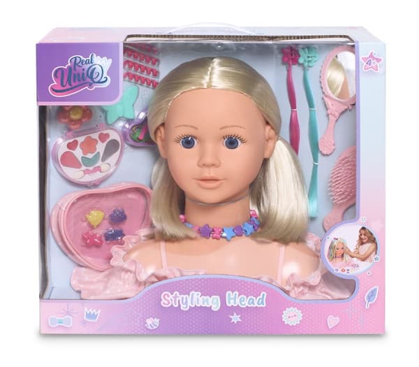 Real UniQ - Styling Head with hair accessories and cosmetic case (30561)