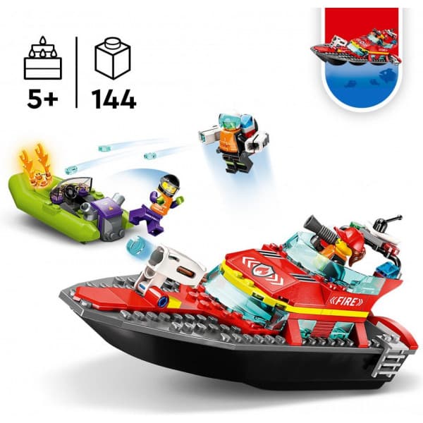 LEGO City Brandräddningsbåt 60373 Bygg- och lekset (144 delar)