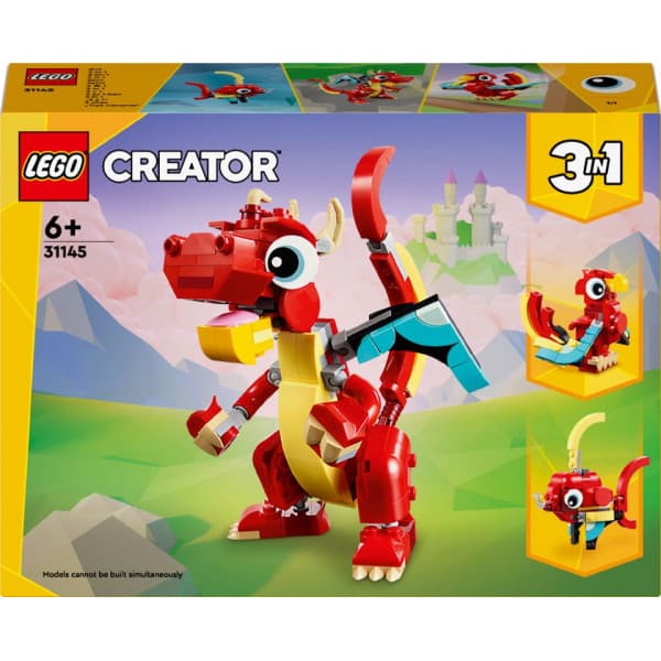 LEGO Creator Röd drake 3-i-1-djurlekset 31145