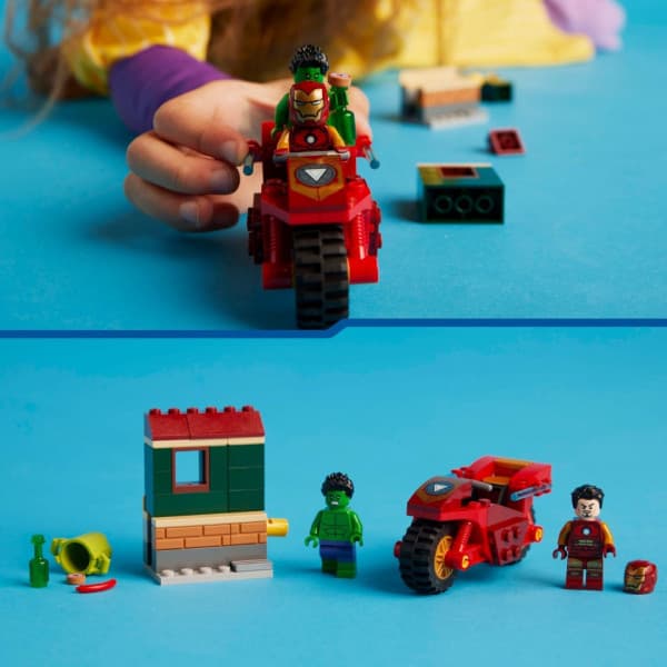 LEGO Marvel Iron Man med motorcykel och Hulk 76287
