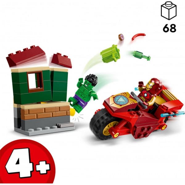 LEGO Marvel Iron Man med motorcykel och Hulk 76287