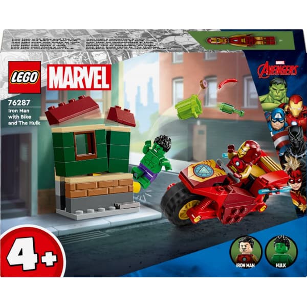 LEGO Marvel Iron Man med motorcykel och Hulk 76287