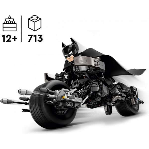 LEGO Super Heroes DC 76273 - Rakennettava Batman™-hahmo ja Batpod-pyörä