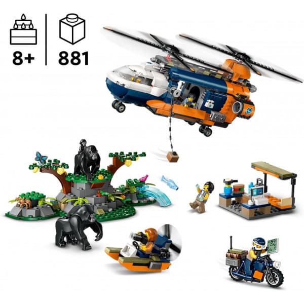 LEGO City Exploration 60437 - Viidakkotutkijan helikopteri leirissä