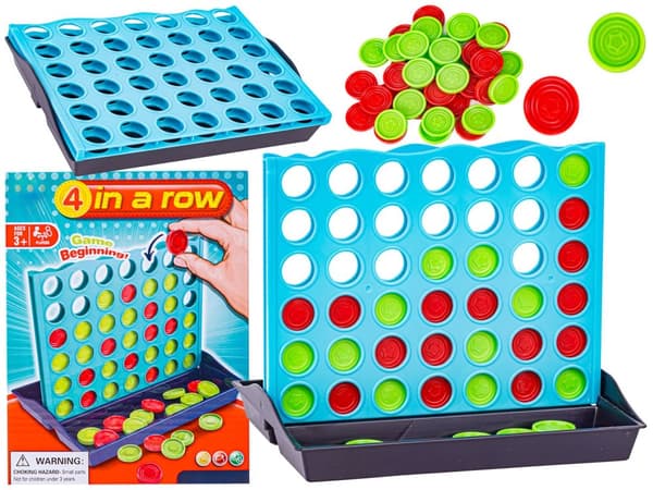 Logiskt Mind Board Game 4 i rad, 4 i rad, bräda + polletter