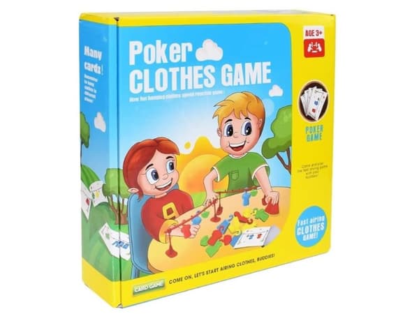 Pedagogiskt reflexspel "Poker Clothes Game", Ordna tvätten av kläder pussel