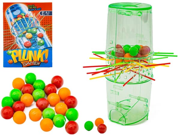 PLUNK Pick Up Arcade Game, Falling Balls, Tower + Colorful Balls