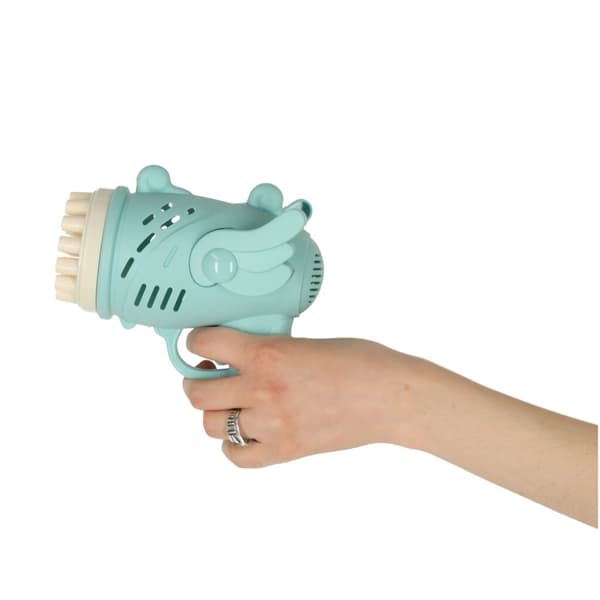 Sæbeboblepistol, sæbebobler med vinger, blå