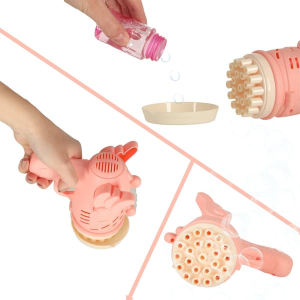 Sæbeboblepistol, sæbebobler med vinger, pink
