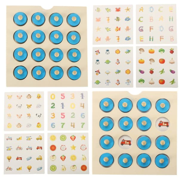 Memory Montessori-brädspel, träpusselset, 4 kort