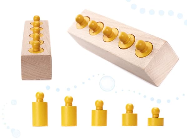 Värikkäät Montessori-puiset sylinteripainot