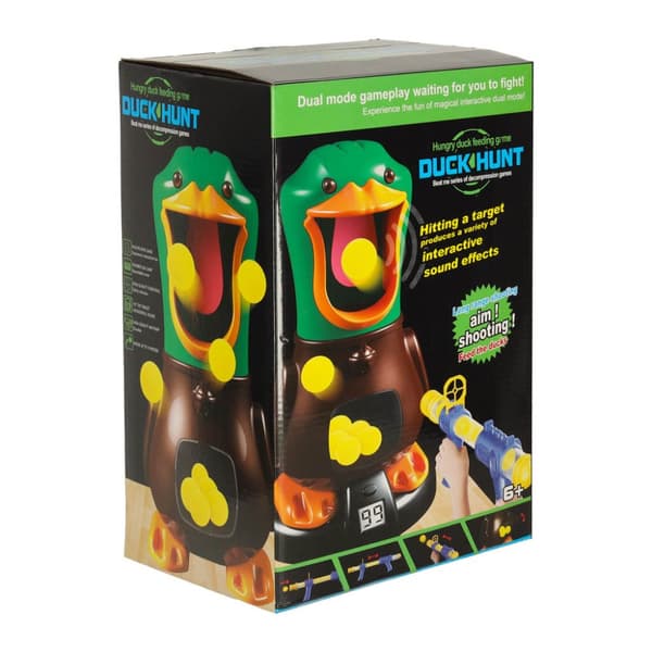 Hungry Duck XL Target Shooting Arcade Game Set med 2 LED Ball Guns