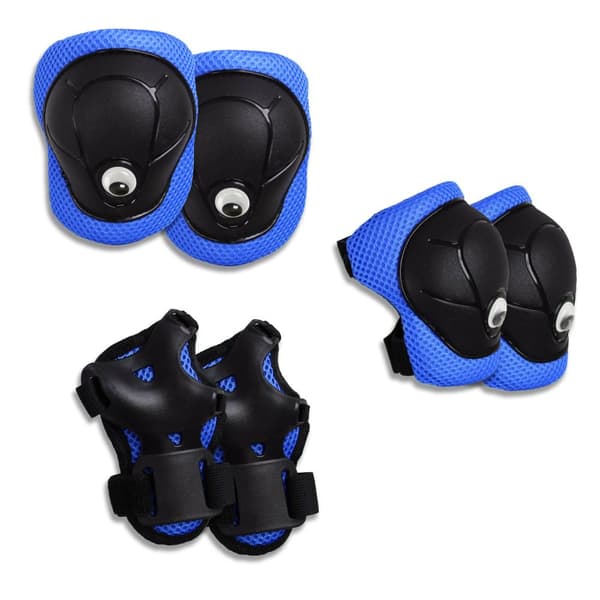 Crazy Safety - Blue Safety Gear Set for Kids: Knee Pads, Wrist Guards  Elbow Pads - (220108-10)