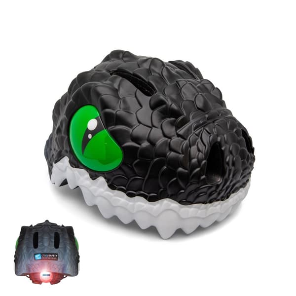 Crazy Safety - Black Dragon Childrens Bike Helmet - (100201-01-M)