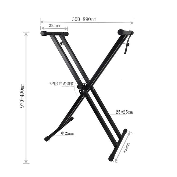 Justerbart X-Stativ for Keyboards - Fleksibelt og Robust